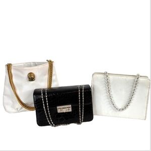 Vintage 60s Purses Set of 3 Patent Handbag Theodor Ruth Saltz Meyers Made in USA